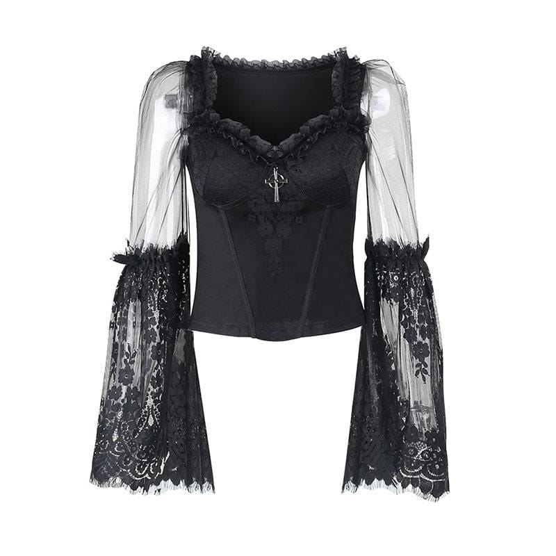 Dark Fairy Lace Crop Top