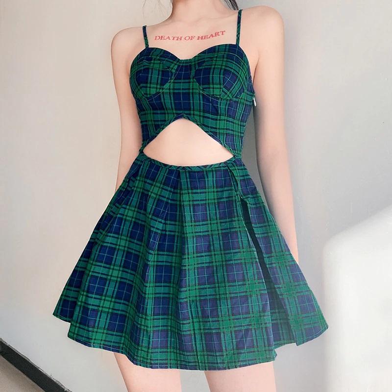 Yendy Plaid Mini Dress