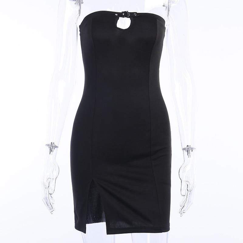 Midnight Buckle Up Dress