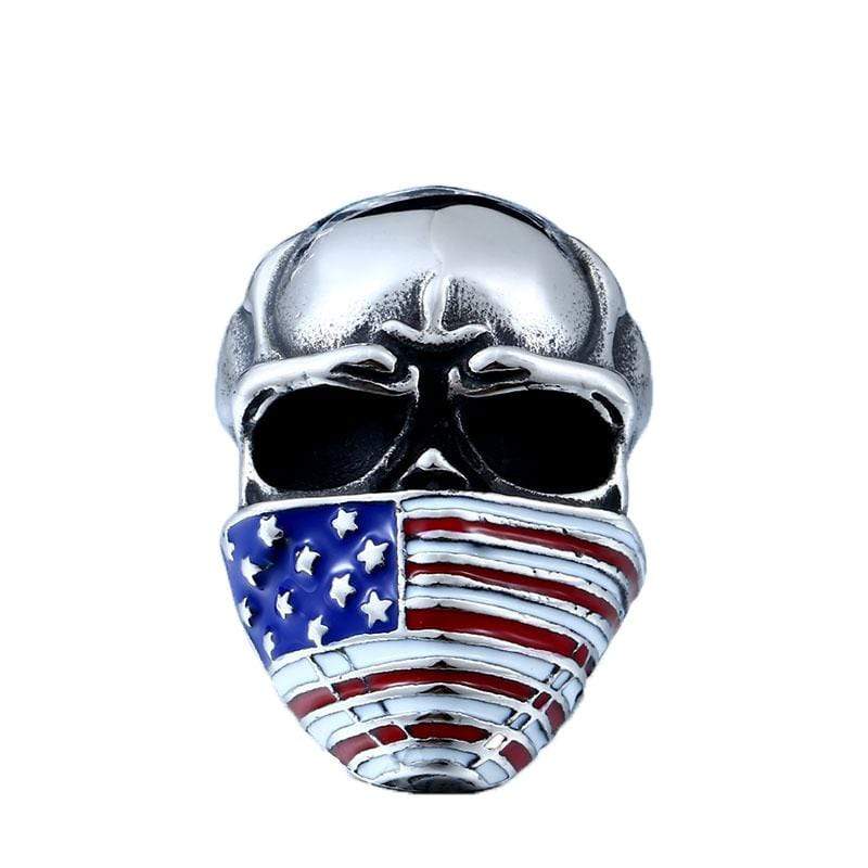 Flag Bandana Skull Ring