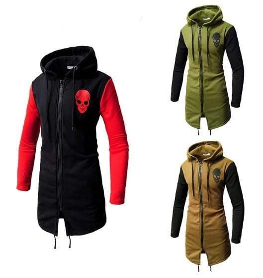 Retro Skull Pullover Long Sleeve Hoodie