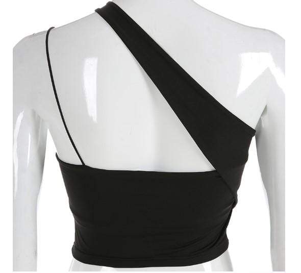 Gothic Asymmetric Crop Top
