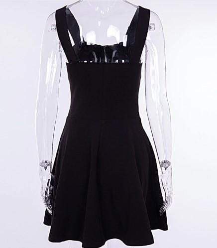 Gothic Vintage Retro Metal Chain Zipper Dress
