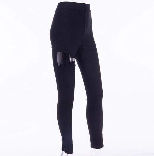 Gothic Hollow Out High Waist Pants