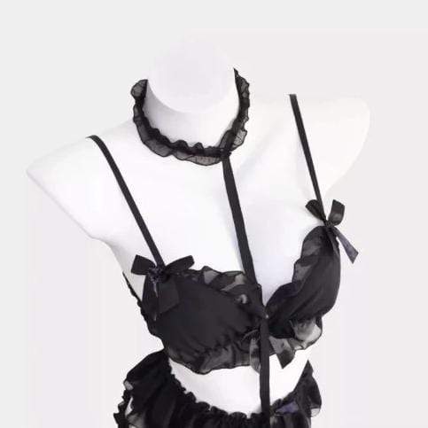 Gothic Lolita Kawaii Ruffles Lingerie Set