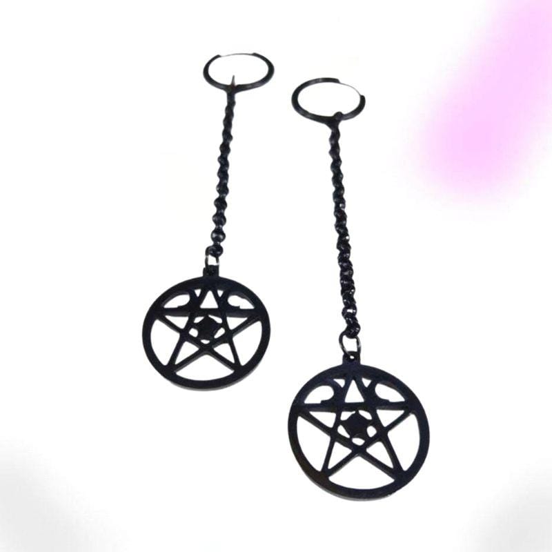 Wicca Star Lock Earrings
