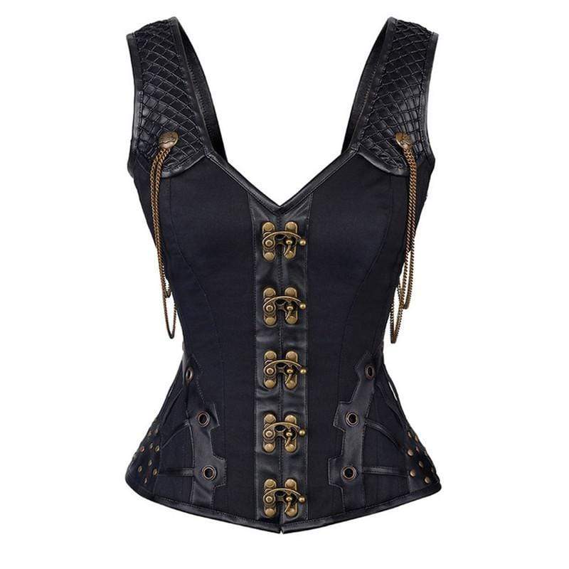 Dark Come My Way Leather Corset