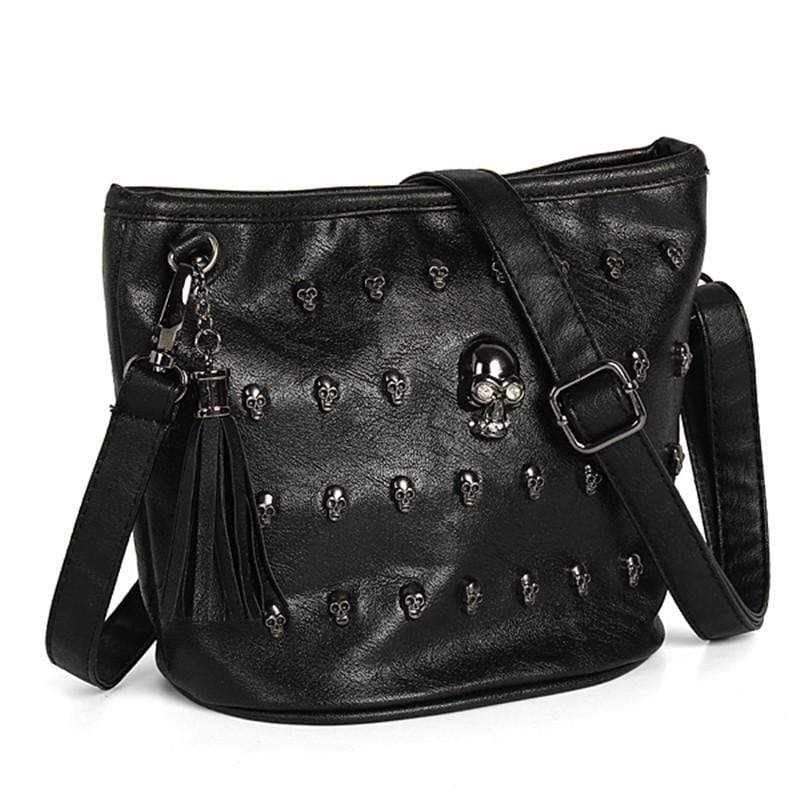 Skull face studded purse