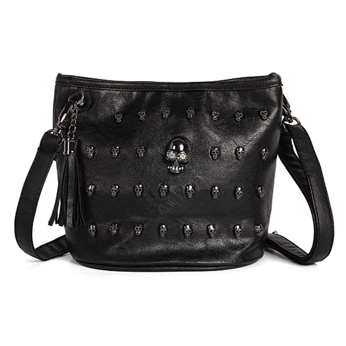 Skull face studded purse