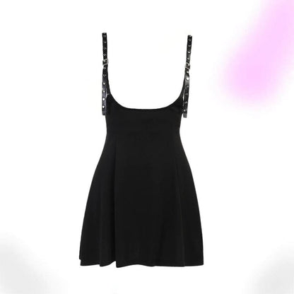 Gothic High Waist Suspender Skirt