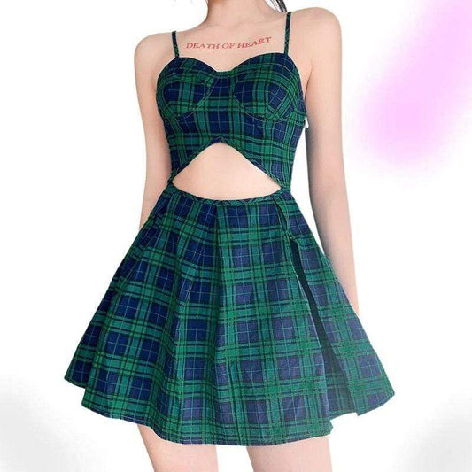 Yendy Plaid Mini Dress