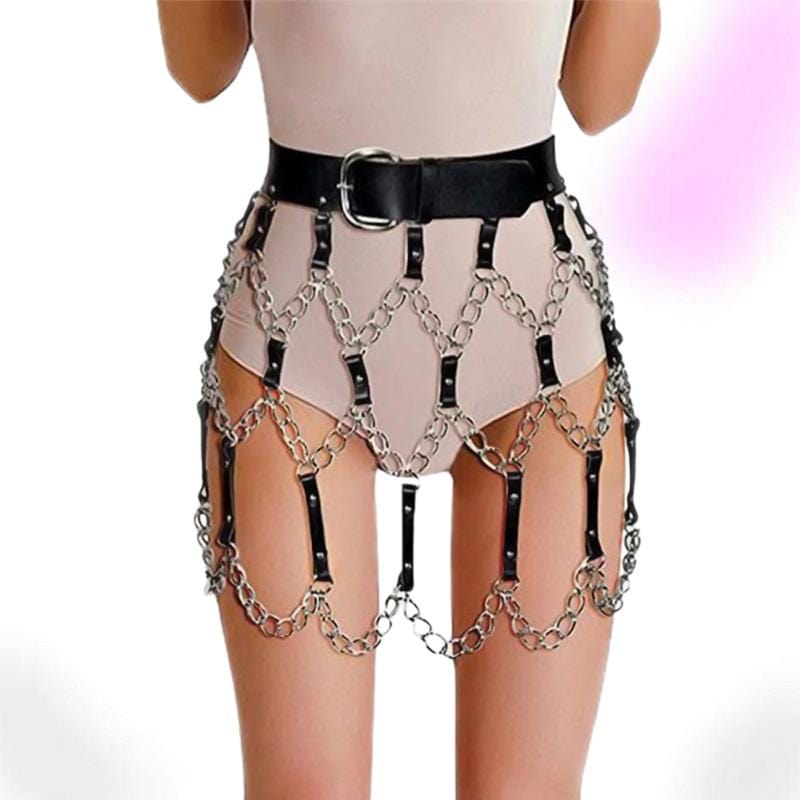 Night Rave Leather Harness Belt