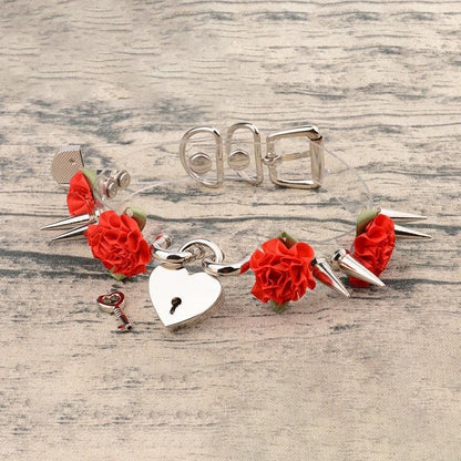 Lolita Floral Heart Lock Choker