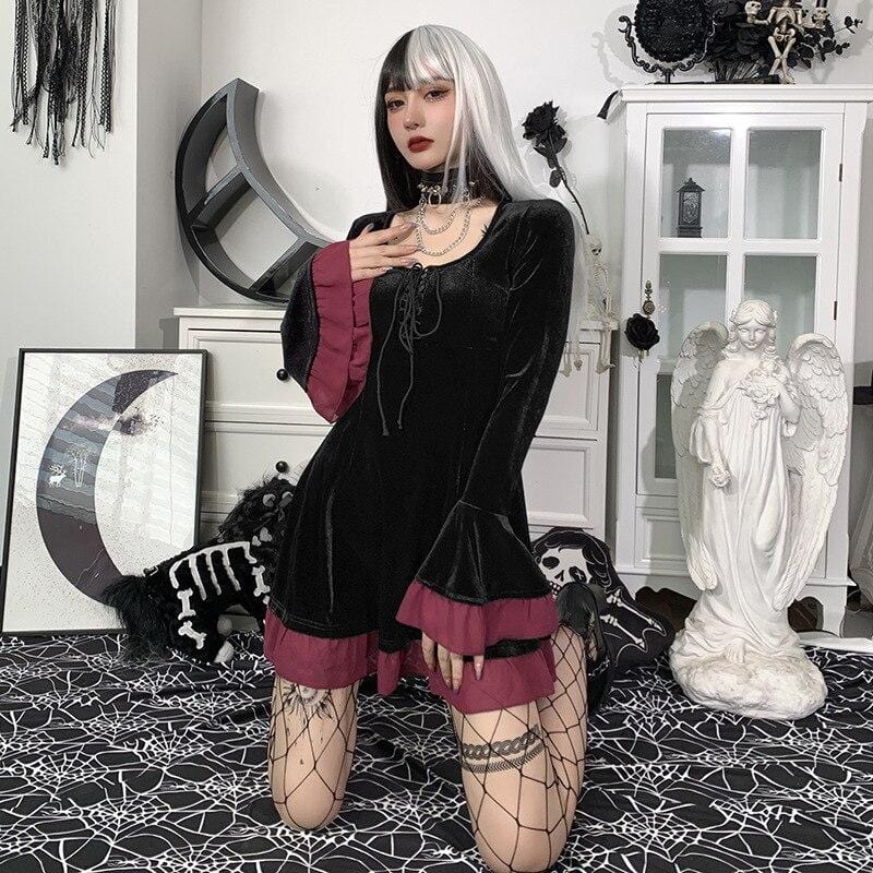 Bloody Witch Velvet Dress