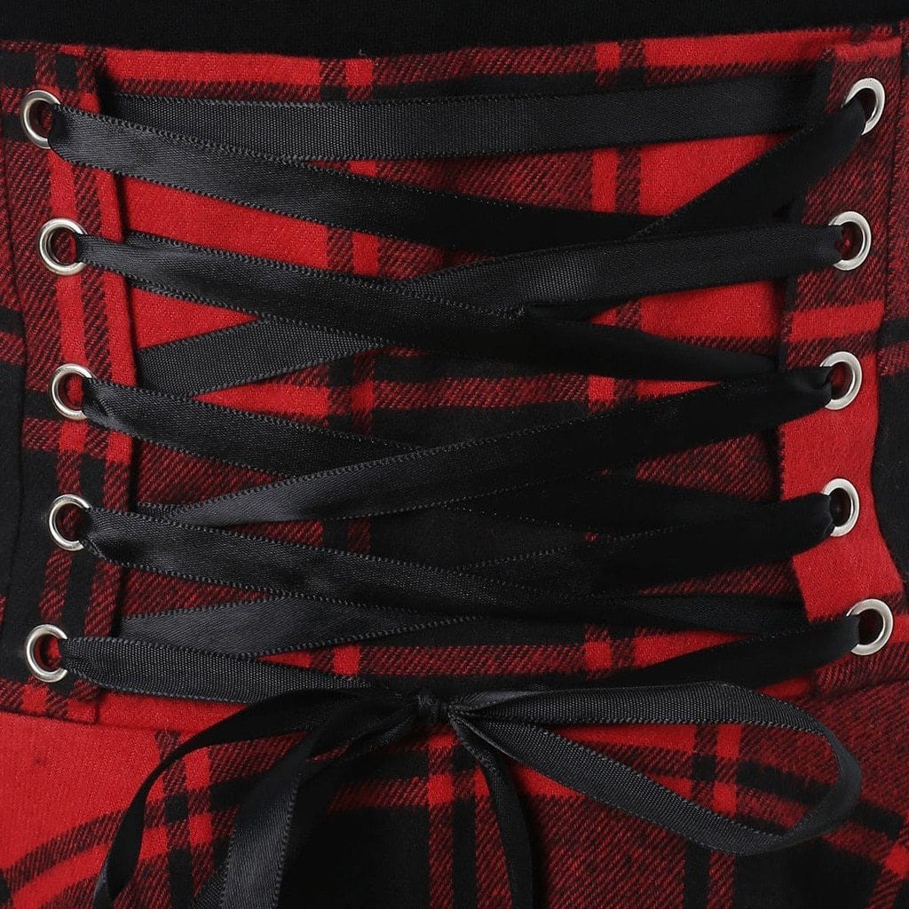 Euphoria Asymmetric Plaid Mini Dress