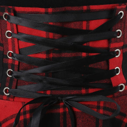 Euphoria Asymmetric Plaid Mini Dress