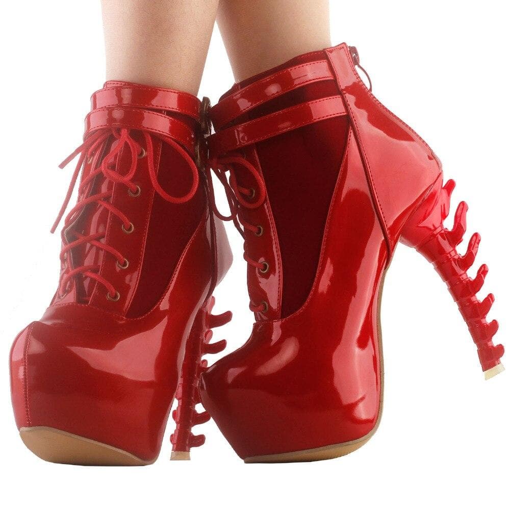 Gothic Punk Bone Heel Boots