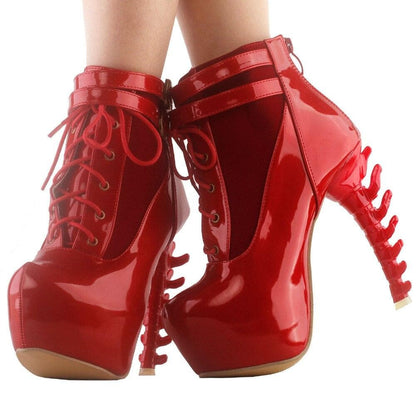 Gothic Punk Bone Heel Boots