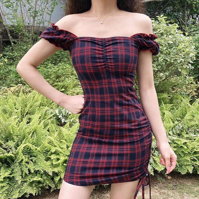 Morticia Vintage Plaid Dress