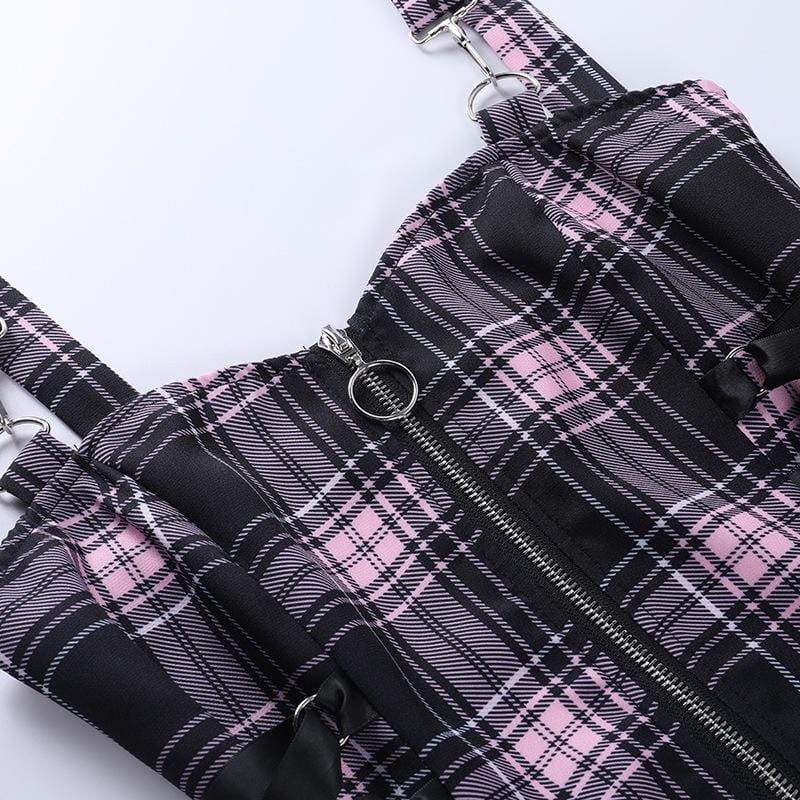 Midnight Frolic Grunge Plaid Dress