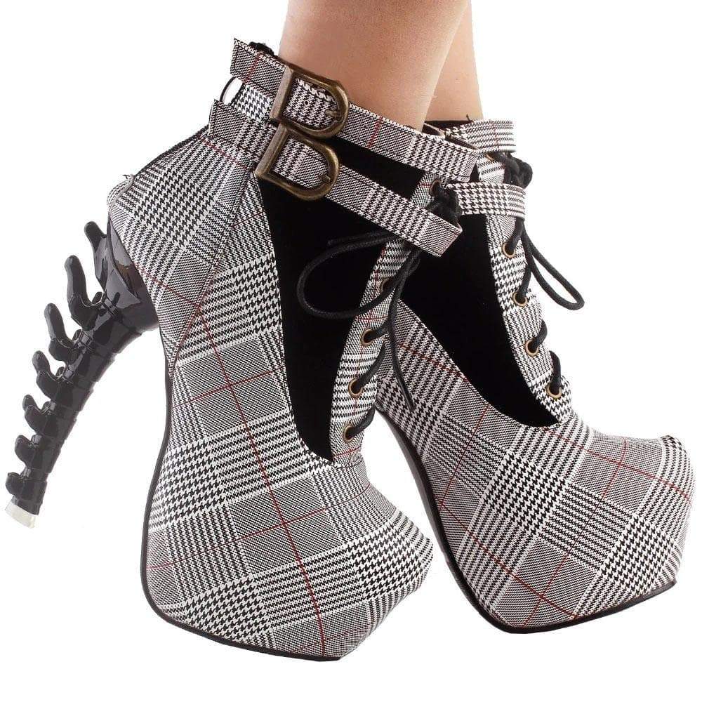 Gothic Punk Bone Heel Boots