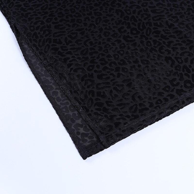 Black Leopard Midi Dress