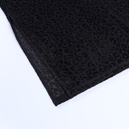 Black Leopard Midi Dress