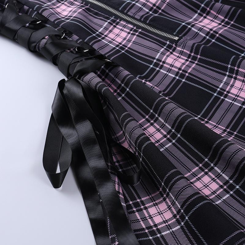 Midnight Frolic Grunge Plaid Dress