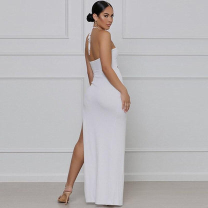 Night Queen Halter Maxi Dress