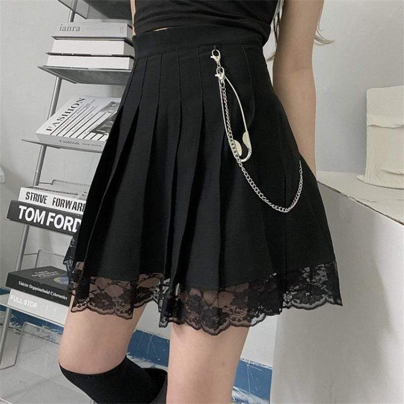 Ava Lace Pleated Mini Skirt