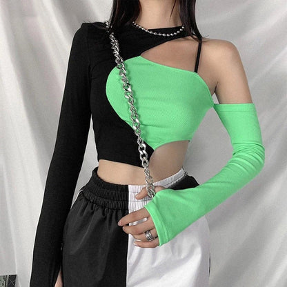 Minty Colorblock Crop Top