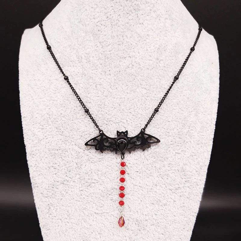 Gothic Bat Stainless Steel Chain Necklace
