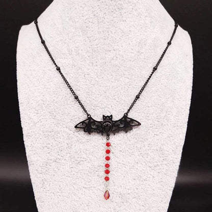 Gothic Bat Stainless Steel Chain Necklace