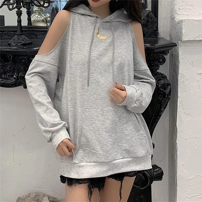 Moon Mystery Cold Shoulder Hoodie