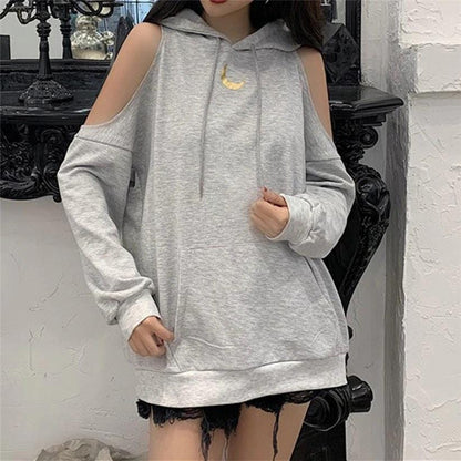 Moon Mystery Cold Shoulder Hoodie