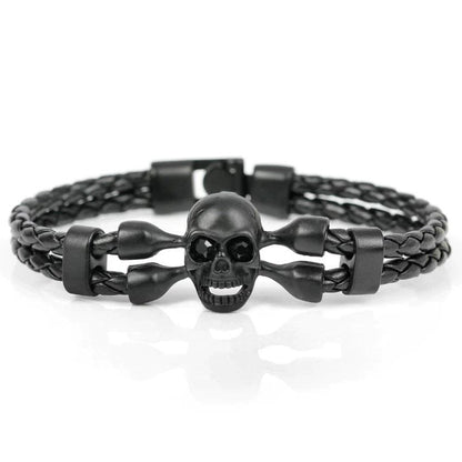 Knight's Skull Leather Bracelet