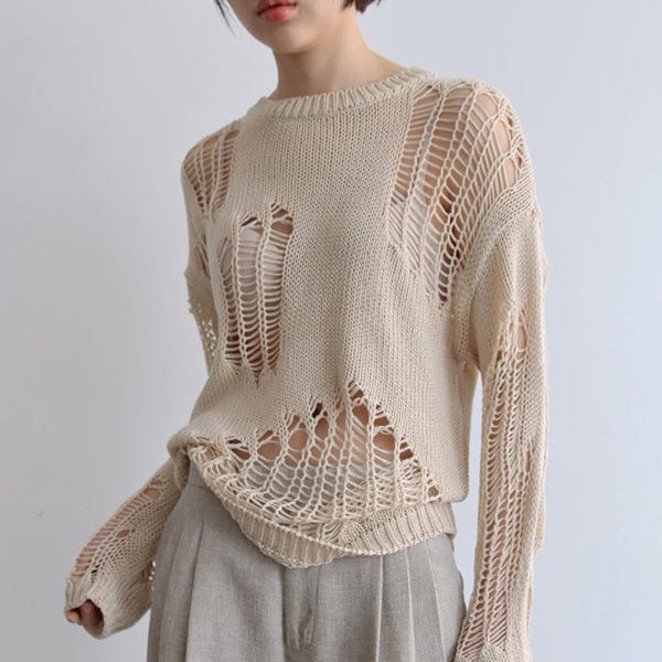 Good Karma Distressed Knit Sweater