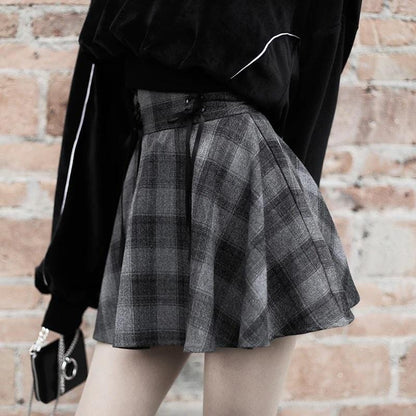 Bittersweet Gray Plaid Skirt