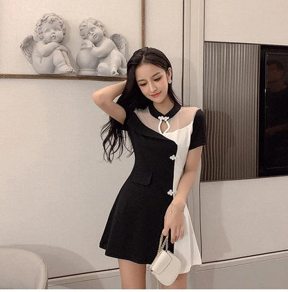 Mandarin Style Two Piece Dress Set