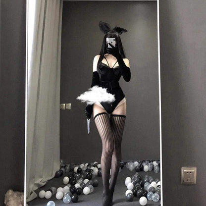 Elegant Stygian Bunny Cosplay Lingerie