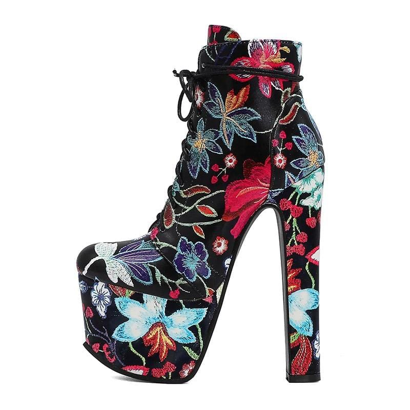 Gothic Punk Floral Boots