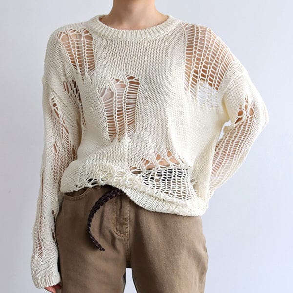 Good Karma Distressed Knit Sweater