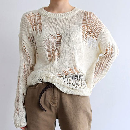 Good Karma Distressed Knit Sweater