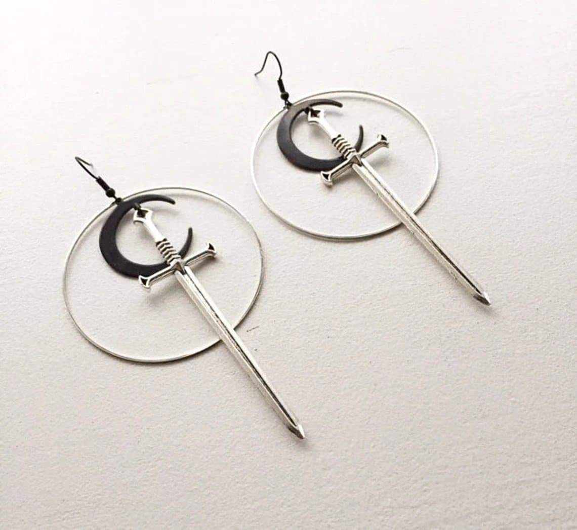 Heavenly Witch Sword and Moon Earrings
