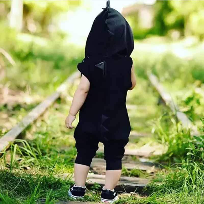 Black Dino Baby Romper
