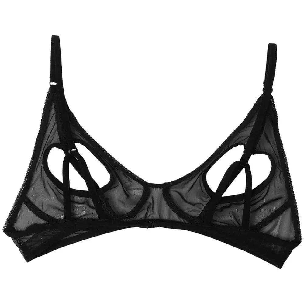 Sheer Open Heart Bra