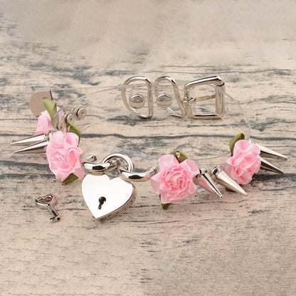 Lolita Floral Heart Lock Choker