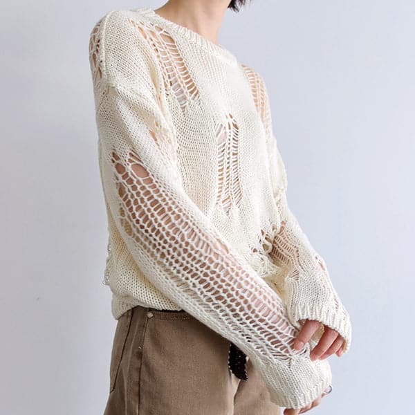 Good Karma Distressed Knit Sweater
