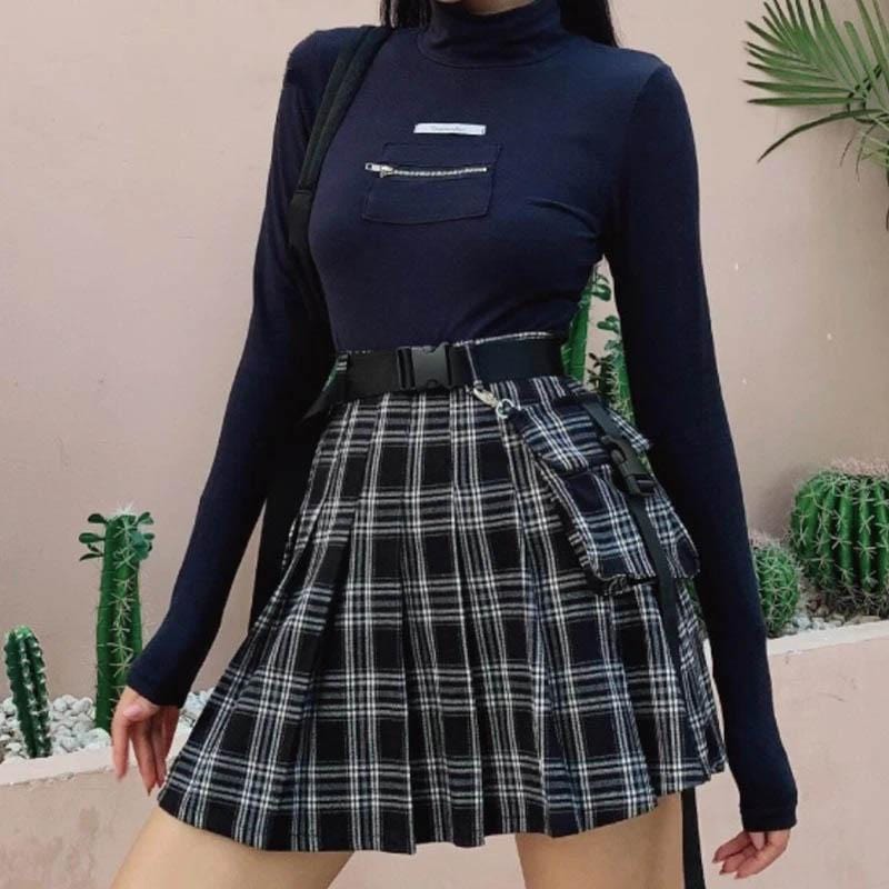 Shades of Gray Pleated Skirt