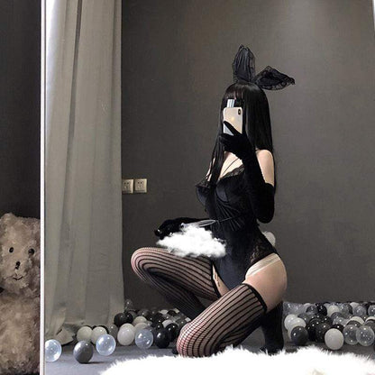 Elegant Stygian Bunny Cosplay Lingerie